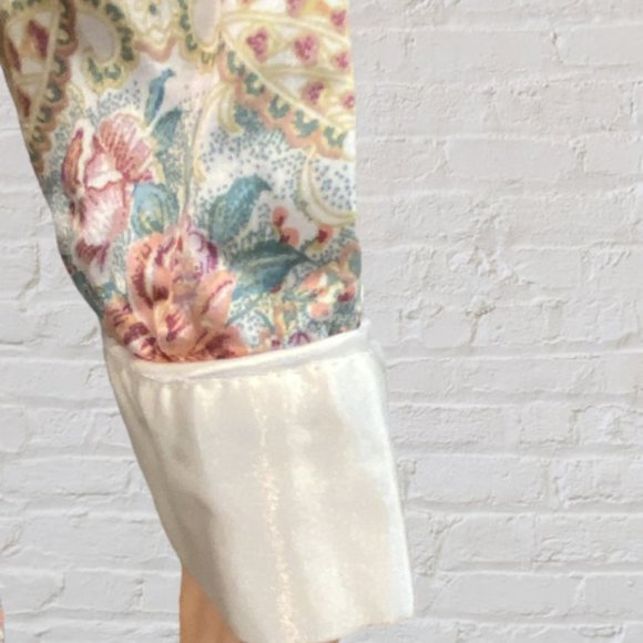 VINTAGE NICOLE CLASSICS -- Satin-Feel Pajama Top, Front Closure, Lined - Picture 11 of 15